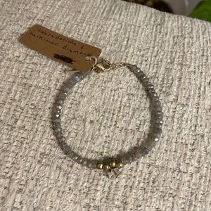 Labradoride and harkimere diamond bracelet